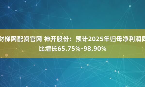 财梯网配资官网 神开股份：预计2025年归母净利润同比增长65.75%-98.90%