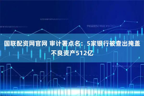 国联配资网官网 审计署点名:5家银行被查出掩盖不良资产512亿