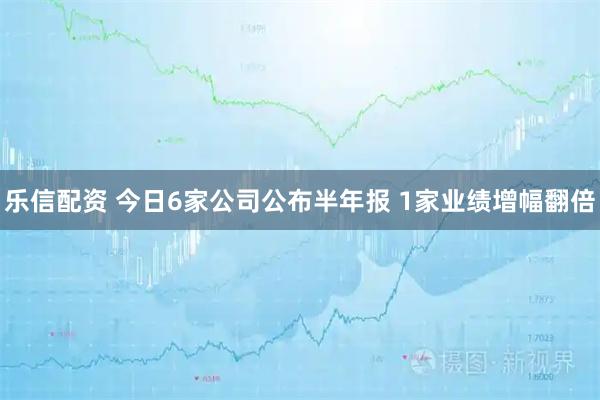 乐信配资 今日6家公司公布半年报 1家业绩增幅翻倍